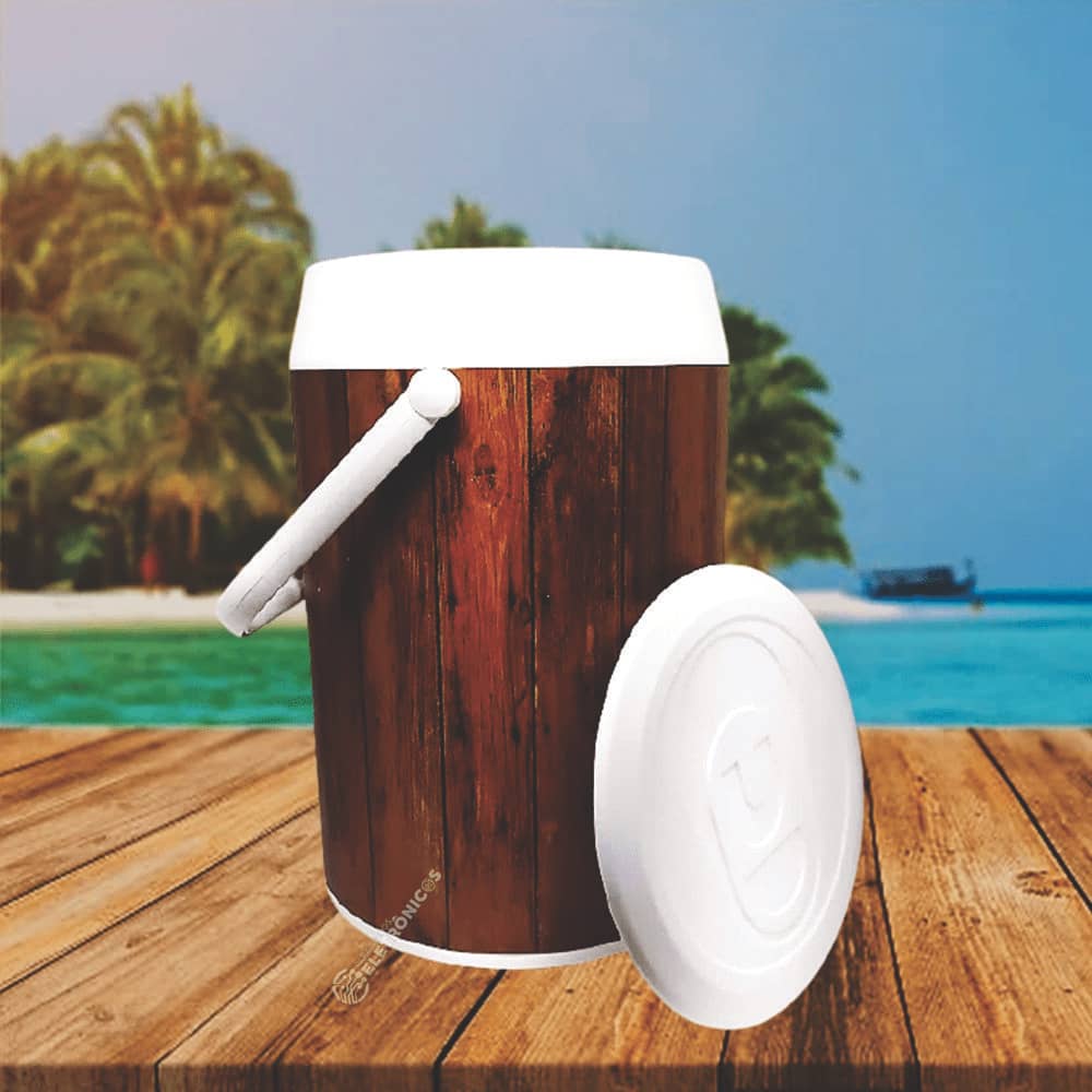 Cooler Térmico Estampa de Madeira 30 Litros Latas Cerveja Drink