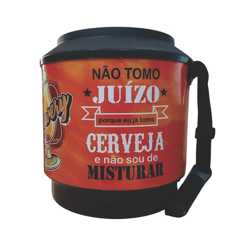 Cooler Térmico Redondo Estampa Cerveja 30 Litros com Alça