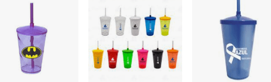 Copo com Canudo Personalizado Curitiba