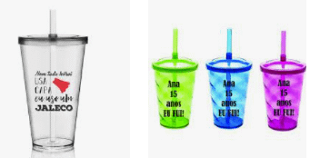 Copo de Acrilico com Canudo Personalizado