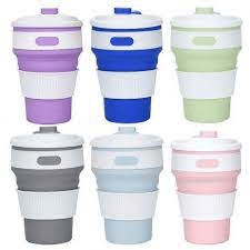 Copo de silicone dobrável