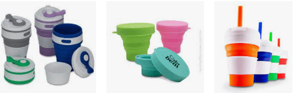 Copo dobrável de silicone personalizado