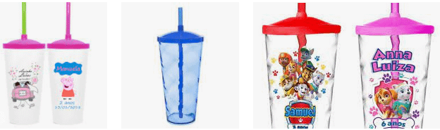 Copo twister com tampa e canudo personalizado