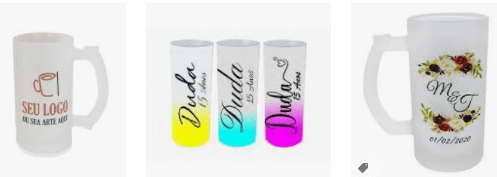 Copos jateados personalizados