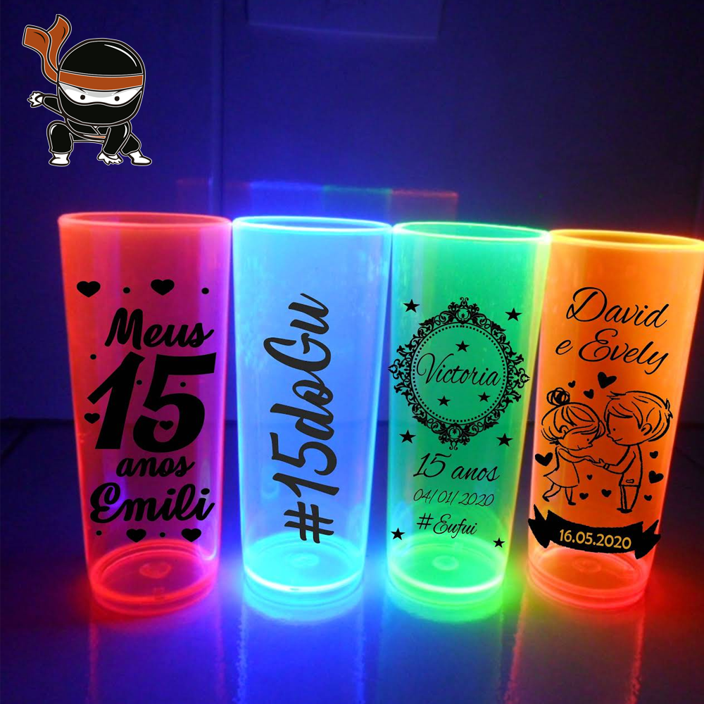 Copos personalizados neon