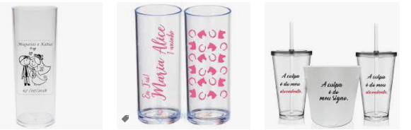 Copos transparentes personalizados