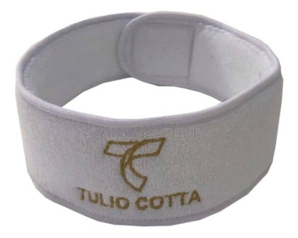 Faixa de Cabelo Aveludada Branca Personalizada com Logomarca