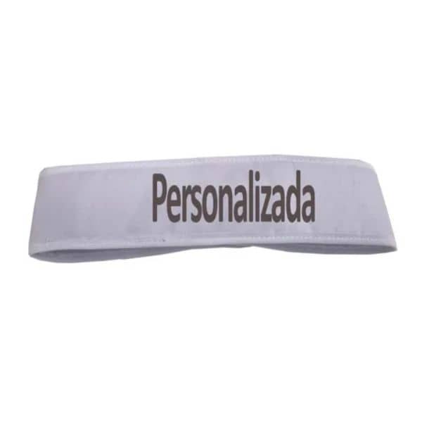 Faixa para Cabelo com Velcro Branca 5 Unidades Personalizada