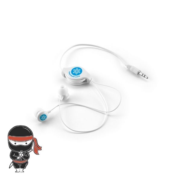 Fone de ouvido retrátil com bolsa