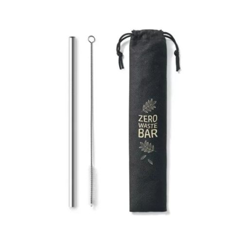 Kit canudo de metal com escovinha personalizado