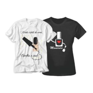 Kit 2 Camisetas Manicure Pedicure Uniforme