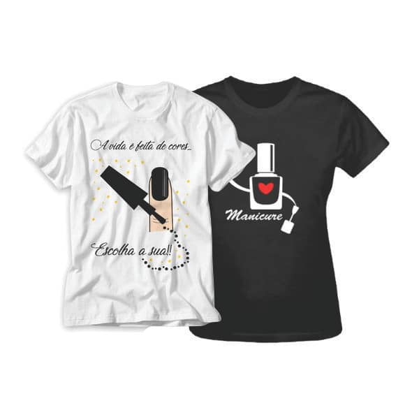 Kit 2 Camisetas Manicure Pedicure Uniforme