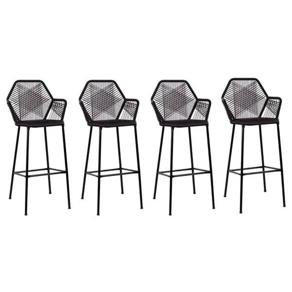 Kit 4 Banqueta Tropicalia Para Balcão Preta Personalizada