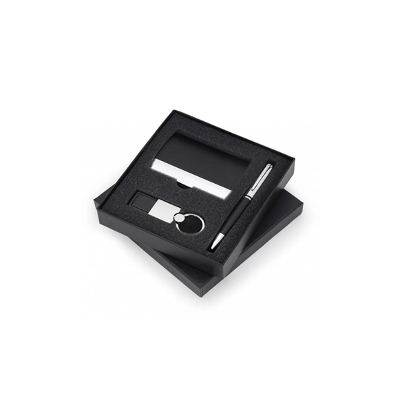 Kit 5 Canetas e Porta Cartão em Couro Sintético Brinde