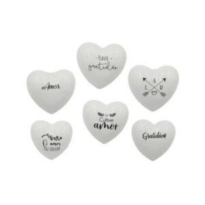 Kit 6 Mini Vaso Coração Personalizado De Cerâmica G