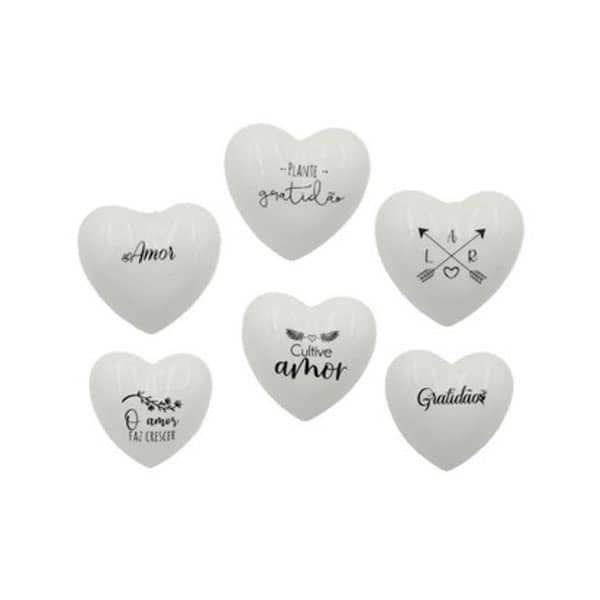 Kit 6 Mini Vaso Coração Personalizado De Cerâmica G