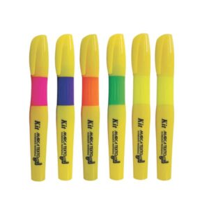 Kit Caneta Marca Texto 06  cores Fluorescente