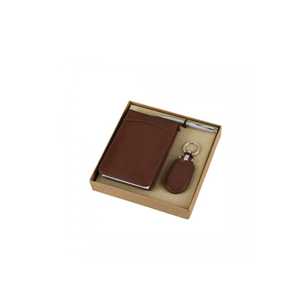 Kit Carteira e Chaveiro em Couro Brinde