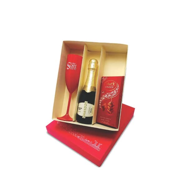 Kit Chandon com Taças Cheias de Chocolate Lindt