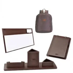 Kit Escritório de Couro Mochila Personalizado