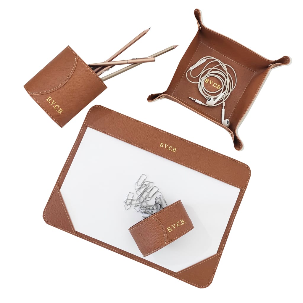 Kit Escritório de Couro Risque-Rabisque Personalizado