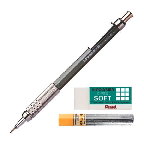 Kit Lapiseira 2.0mm, Borracha e Grafites Corinthians