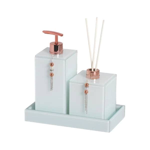 Kit Lavabo Banheiro Com 5 Peças Vanilla Detalhe Dourado Personalizado