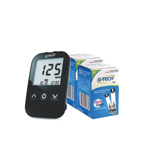 Kit Medidor Glicose Glicemia 100 Tiras c/ Lancetas