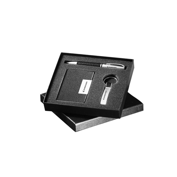 Kit Personalizado com Caneta Chaveiro e Porta Cartão