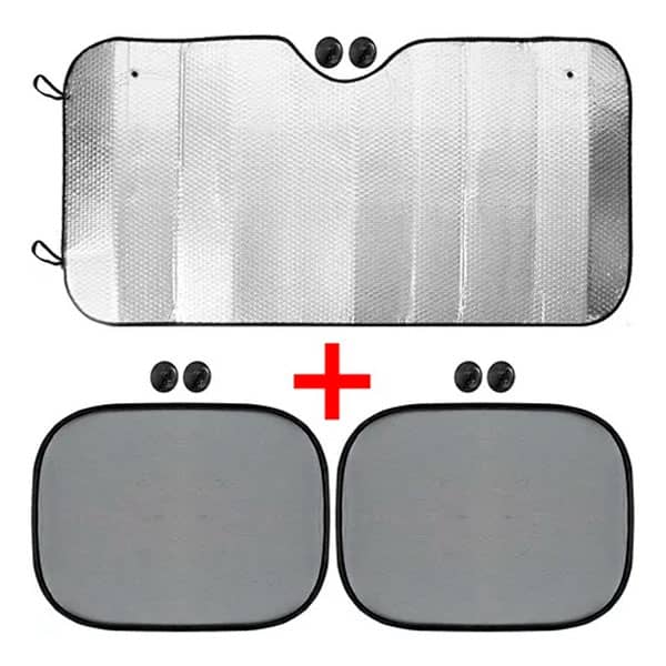 Kit Protetor De Parabrisa Metalizado Tapa Sol Veicular Painel e Lateral