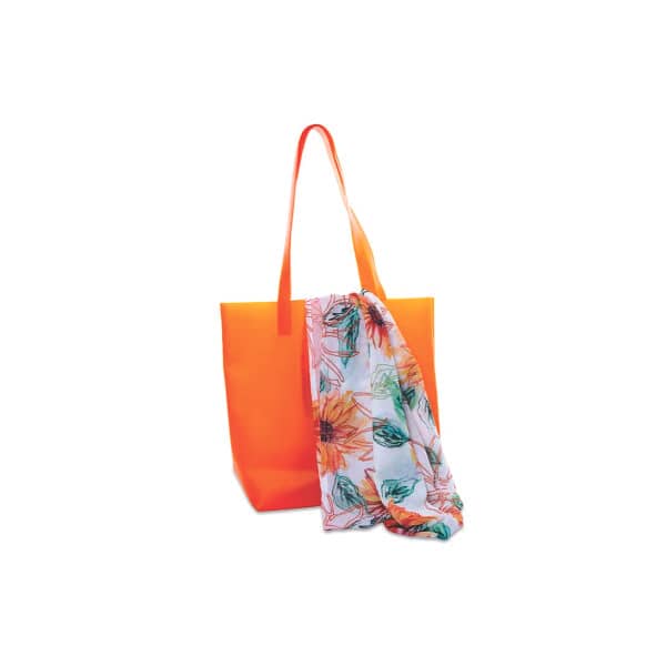 Kit Sacola Siliconada e Parêo em Crepe