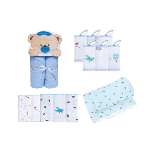 Kit Toalha Banho + 3 Fraldas Personalizadas