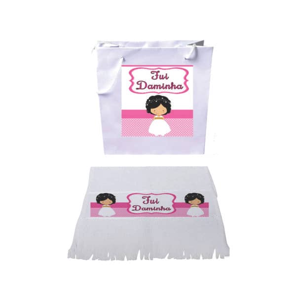 Kit com Sacola e Toalha Casamento