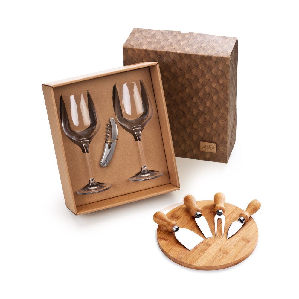Kit vinho com taças personalizadas