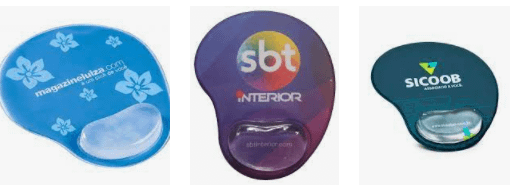 Mouse pad com apoio em gel personalizado