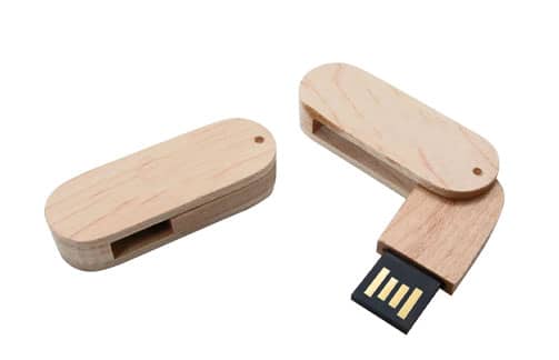 Pen Drive Bambu Giratório Personalizado