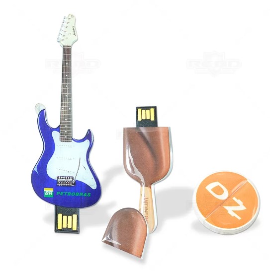 Pen drive emborrachado guitarra 2d
