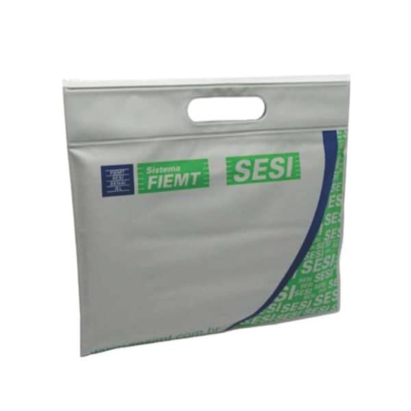 Pasta Zip Zap com Alça de Mão Vazada Personalizada