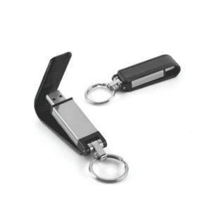 Pen Drive com Chaveiro para Brindes de Couro
