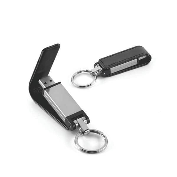 Pen Drive com Chaveiro para Brindes de Couro