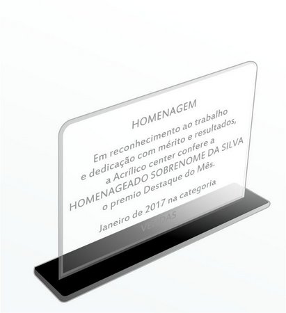Placa de homenagem acrílico