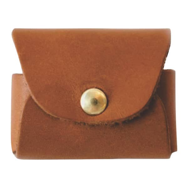 Porta Airpods Couro Marrom Ráfia Alça Personalizado