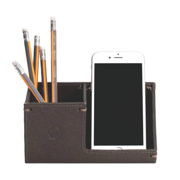 Porta Celular de Mesa em Couro Multiuso Personalizado