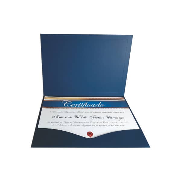 Porta Certificado com Bolsa Papel Cartão