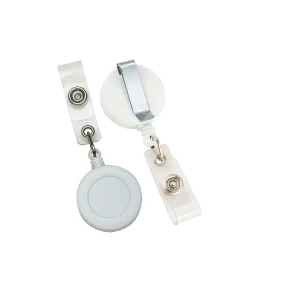 Porta Crachá Retrátil Branco Personalizado