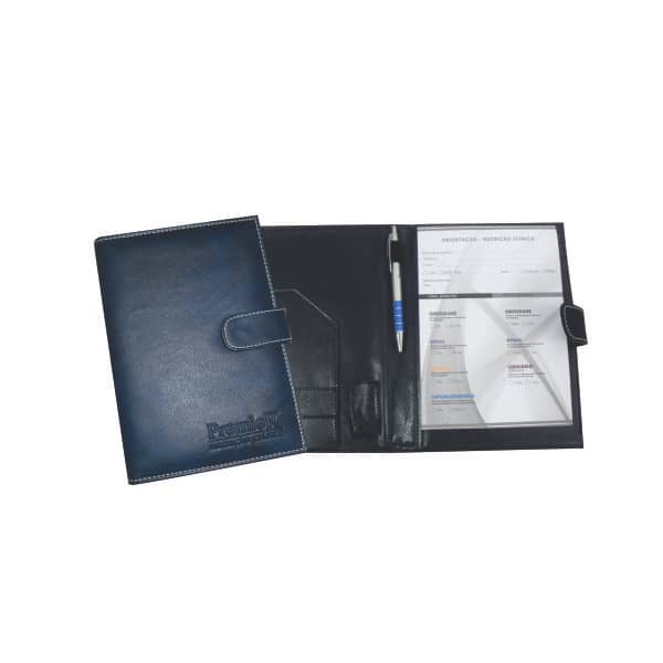 Porta-Receituário Confeccionado em Couro Sintético