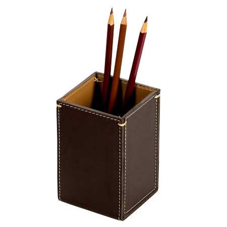 Porta-caneta de couro