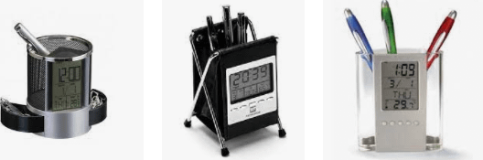 Porta canetas com relógio promocional