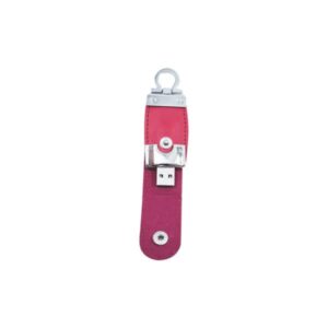 Porta-pen drive de couro Rosa Feminino