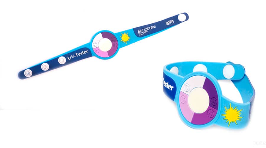 Pulseira de silicone UV que detecta raios solares